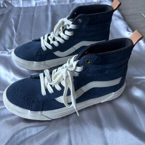 Vans Navy and White High-Top Sneakers